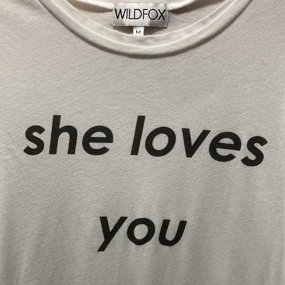 Wildfox Dolls Kill She Loves Me long sleeve white shirt tee Very Soft women’s M - Picture 6 of 7